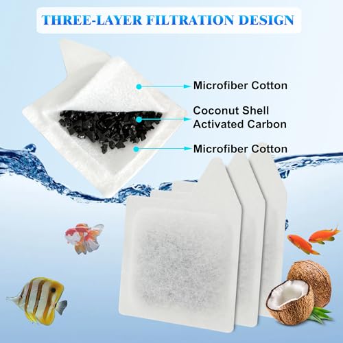 12Pcs XS Filter Cartridge for Tetra Whisper Extra Small Tanks Filter | XS Activated Carbon Refilled Filter Cartridge for Aquarium Kits Less 3 Gallons, Natural Coconut Shell Activated Carbon, White