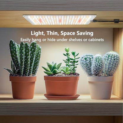 Aumtrly Seed Starting Grow Light, 552 LED Full Spectrum Plant Lamp 4 Panel | for Indoor Plants Growing, 6/12/16H Auto Timer, 5 Dimming Levels, 3 Light Modes, 2 Installation Methods, Use Under Shelves - size: 4 Pack