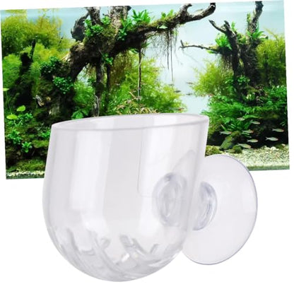 Red Acrylic Automatic Fish Feeder Cup for Aquarium Shrimp and Fish Feeding Worms Small Red Feeding Dish Suitable for Tank Use