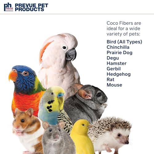 Prevue Pet Products Small Animal Coco Bed Fibers 2.5 lbs - 100% Natural Sterilized Coconut Fiber to Nest, Bedding & Replenishing Toys, Enrichment Material for Birds, Hamsters, Gerbils, & Small Pets