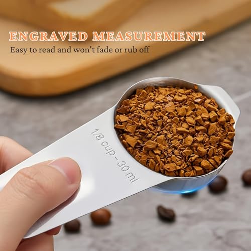 12PCS Measuring Cups and Spoons Set, 7 Stainless Steel Nesting Measuring Cups & 5 Mini Measuring Spoons for Cooking Baking, Dry and Liquid Ingredients Measurement - size: 12PCS Set