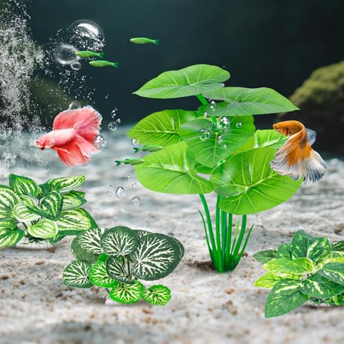 CousDUoBe 12 Pcs Betta Fish Tank Decor，Silk Aquarium Plants Green Fish Tanks Decoration Plants, Aquarium Decorations Green Plants - size: 12 Pcs Silk Aquarium Plants（Style A）