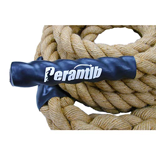 Perantlb Outdoor Climbing Rope for Fitness and Strength Training, Workout Gym Climbing Rope, 1.5'' in Diameter, Length Available: 8,10, 15, 20, 25, 30,40, 50 Feet… - size: 10 ft, style: With Hook