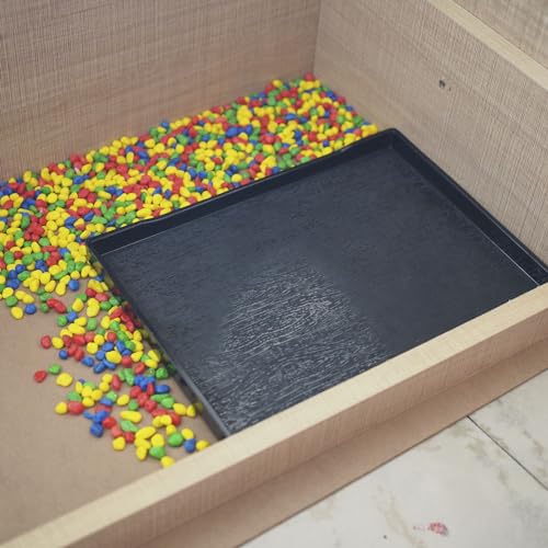 OMEM Reptile Bowl Large Food and Water Dish Enough Space Also Fit for Bath Simulated Wood Grain Surface (L, Black) - color: Black, size: L (Lot de 1)