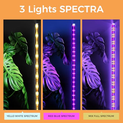 Plant Grow Lights with Timer, 72 LEDs Full Spectrum Grow Lights for Indoor Plants 23 Inch Desk Standing Grow Lights 3 Light Modes 5-Level Dimmable Auto On Off - color: 60CM