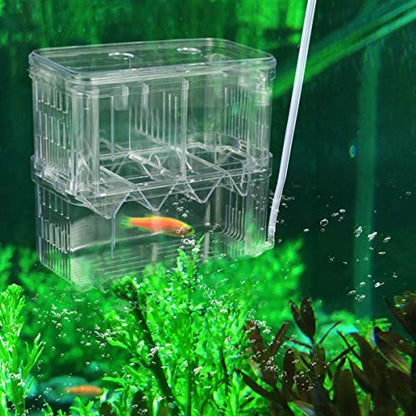 Aquarium Fish Breeder Box Plastic Fish Isolation Breeding Box Hatching Incubator for Baby Shrimp Clownfish Guppy - size: Large