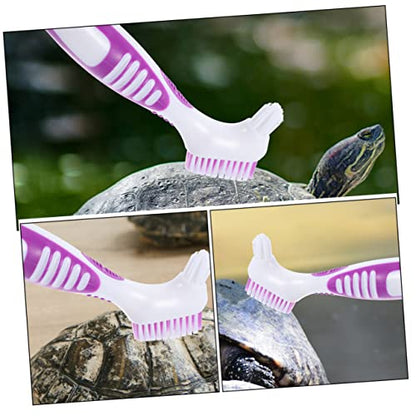 MERRYHAPY 2pcs Turtle Shell Cleaning Brush for Turtle Shells Aquatic Tortoises Safe Multi-Functional Brush Water Bowl Cleaning - color: Purple
