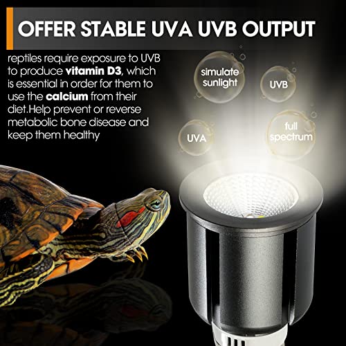 Premium 5.0 UVB Reptile Light,UVA UVB 3W Full Spectrum,Tropical Light Bulb for Optimal Calcium Metabolism,Ideal for Tropical-Dwelling Reptiles Turtle Green Anole - style: Tropical 5.0 UVB