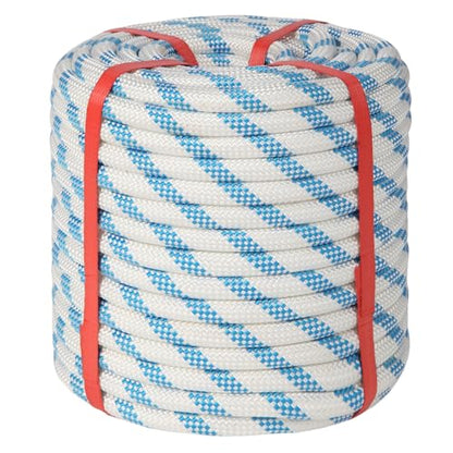Double Braid Arborist Rope, 1/2 Inch x 200 ft, 9000 LBS Breaking Strength Heavy Duty Tree Climbing Rope, Outdoor Swing Rope for Trees, Climbing, Sailing & General Use - size: 1/2inch*200ft, style: White