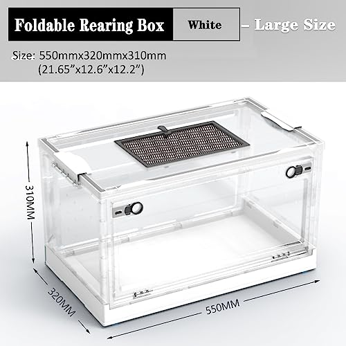 Dutiplus Large Snake Reptile Tank, Habitat Cages,White, 21.65"x12.6"x12.2" | Amphibians Habitat Cages, Sliding Screen Top, For Lizard, Gecko, Frog, Hamster, Hermit Crab - color: White