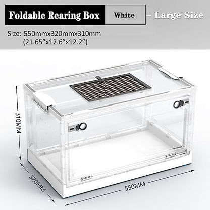 Dutiplus Large Snake Reptile Tank, Habitat Cages,White, 21.65"x12.6"x12.2" | Amphibians Habitat Cages, Sliding Screen Top, For Lizard, Gecko, Frog, Hamster, Hermit Crab - color: White