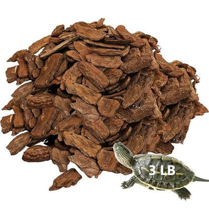 Hamiledyi Reptile Bark Bedding Tortoise Habitat Bedding Natural Wood Chips Terrarium Substrate Bearded Dragon Tank Accessories for Snake Box Turtle Gecko Hermit Crabs Pack of 2 (Large) - size: 2 Pcs-Large Reptile Bark Bedding