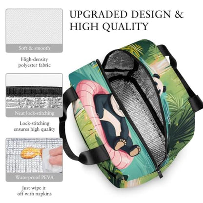 Funny Panda Lunch Bag for Women Men | Insulated Lunch Box Leakproof Food Meal Containers Reusable Foldable 6L Capacity Lunch Tote Bags for Work Picnic Travel - color: Style 4