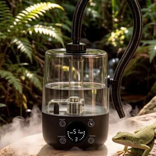 Reptile Humidifier Quiet Reptile Digital Control Panel Terrarium Humidifier, White - color: White