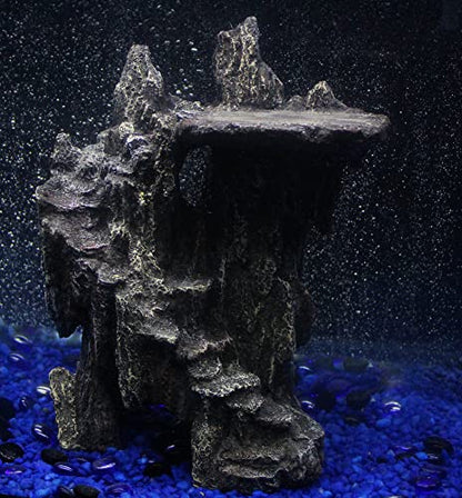 Penn-Plax Reptology Shale Step Ledge Cave Hideout - Aquarium & Terrarium Decoration - for Fish, Reptiles, Amphibians, and Small Animals - Large 2 (REP189) - size: Large 2
