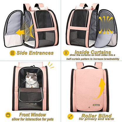 Texsens Innovative Traveler Bubble Backpack Pet Carriers for Cats and Dogs - color: Upgraded-Pink