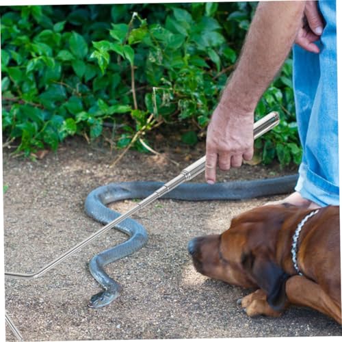 Retractable Reptile Hook Stainless Steel Tool for Safe Snake Control and Exotic Animal Management Portable and Easy Storage