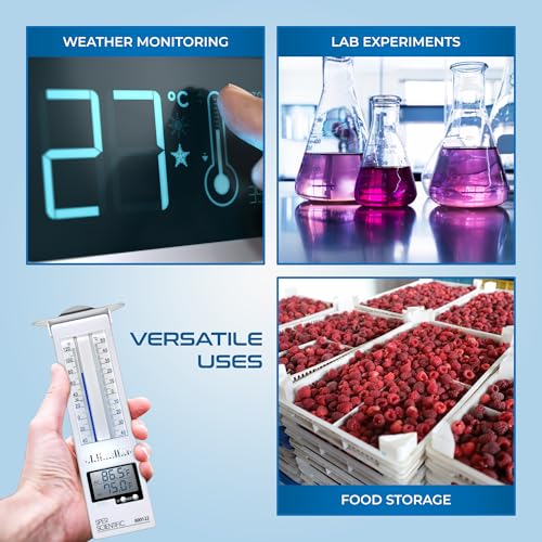Sper Scientific Analog & Digital Min/Max Thermometer 800122 - Accurate Temperature Tracking, Weather-Resistant Design, Dual Display for Indoor & Outdoor Use, Ideal for Greenhouses, Labs & Food Storage - size: 1 Pack