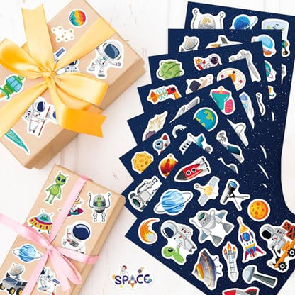 336 Pcs Outer Space Stickers, Solar System, Planets, Astronauts, Galaxy, Spaceships, and Rockets Explore Space Sticker for Craft Supplies Classroom Rewards Space Party Decorations - style: Outer Space