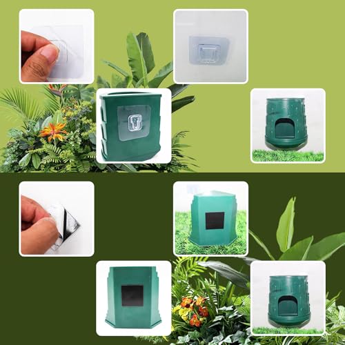 Reptile Tank Accessories, 2-in-1 Plastic Reptile Hide with Bowl on The Top, Habitat Hideout for Gecko, Snake, Chameleon and Other Small Arboreal Reptiles