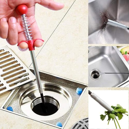 Upgraded Drain Snake, 61 inch plumbing snake，Sink Snake Drain Clog Remover for Sewer Kitchen Bathroom - style: 61IN