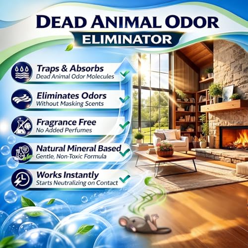 Animal Odor Eliminator for Strong Odor Remover, Dead Animal Smell Eliminator- Safe Indoor & Outdoor Use, Natural Odor Remover, Fresh & Effective