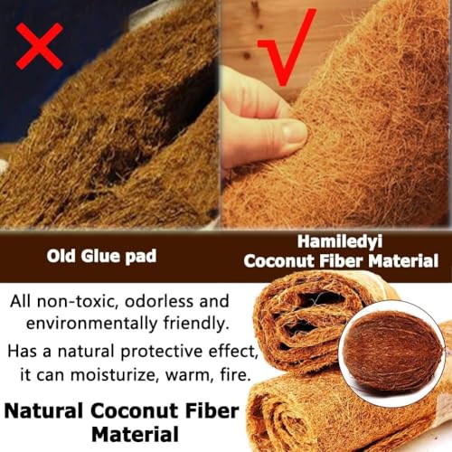 Hamiledyi Reptile Carpet Natural Coconut Fiber Tortoise Carpet Mats for Pet Terrarium Liner Reptile Supplies for Lizard Snake Chameleon Turtle Bedding Bunny Rabbit Mat (4 x Sheets) - size: 4 Packs/35.4 x 15.7 Inch