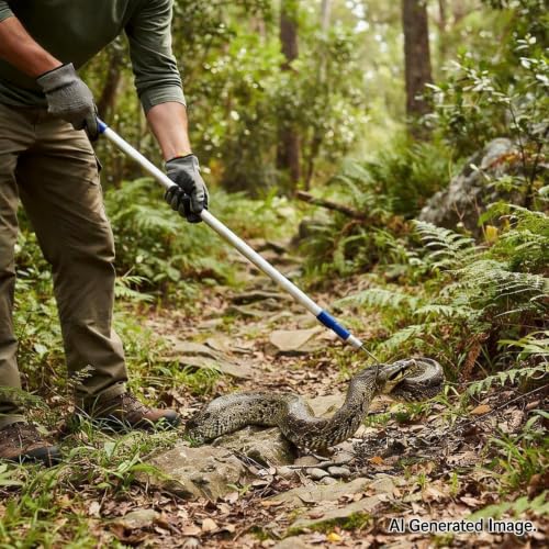 36"-83" Telescoping Snake Hook - Professional Outdoor/Home Reptile Tool, Aircraft-Grade Aluminum Pole & Stainless Steel Hook, Holds 50lbs