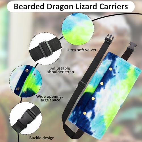 Adjustable Lizard Leather Leash Harness and Bearded Dragon Carriers Sling,Bearded Dragon Harness and Leash Set Soft Spacious Opening for Camping for Outdoor Travel Walking Rest - color: Blue