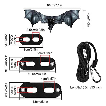 Bearded Dragon Leash, Adjustable Portable Reptile Leash with Cool Wings for Gecko, Bearded Dragon, Iguana, Hamster, Guinea Pig (S+M+L) - color: black grey