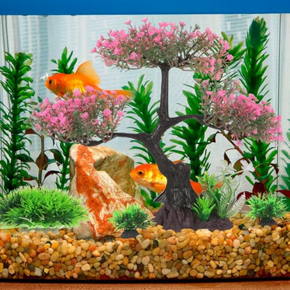 Kisangel Artificial Aquarium Plants Set Realistic Fish Tank Decorations for Turtle Tank Plastic Aquatic Decor Soft Swaying Aquarium Plants Realistic Fish Accessories 9.84 X 9.44 X 4.33 in