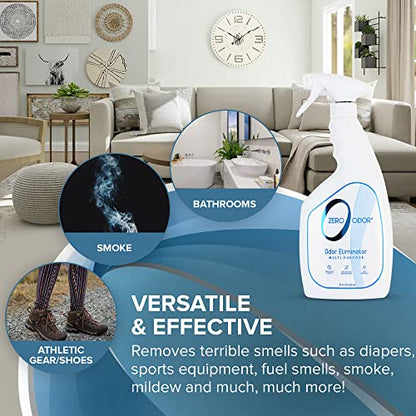 Zero Odor - Multi-Purpose Strong Odor Eliminator for Home, Office, Car, Bathroom, Hotel, Room Deodorizer, and Odor Neutralizer, 22Oz (Pack of 2) - size: 22 Fl Oz (Pack of 2)