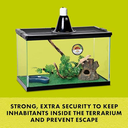Zilla Heavy Duty Screen Clips, Secures Screen Covers to Terrarium, Fits Size 30G and Larger, 2 pack, Large | Secures Screen Covers to Terrarium, Fits Size 30G and Larger - size: Large