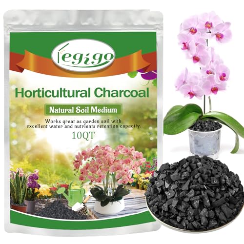 10QT All Natural Horticultural Charcoal- Activated Hardwood Plant Charcoal for Soil Amendment, Conditioning Bonsai Soil, Succulent, Terrarium Supplies, Indoor Plant Potting Soil - color: 10 QT