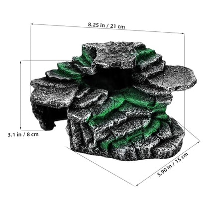 Kisangel Turtle Basking Platform for Aquatic Turtles Resin Reptile Basking Rock Turtle Tank Decor Resting Rock for Reptile Habitat Aquarium Accessories