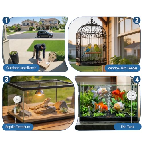 Aquarium Camera for Fish Tank, 2K 3MP Underwater Pet Camera with Close Focus Lens，AI Motion Detection, Dual Band WiFi, Magnetic Mount, Night Vision, App Remote Viewing