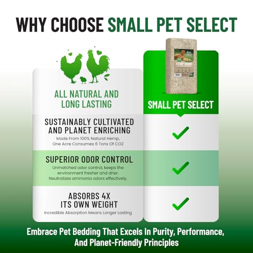 Small Pet Select Hemp HURD Chicken Coop Bedding, Jumbo, 36 lb | Ultra-Premium Biodegradable Bedding, Eco-Friendly Odor Control, For Coops, Runs & Brooders, Two 18 lb Bags - size: 36lb