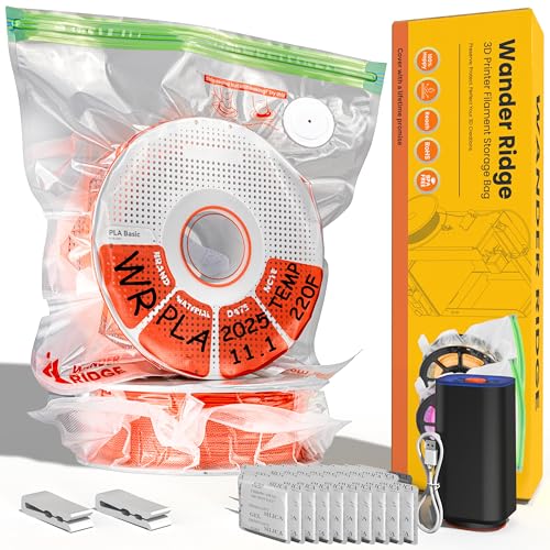 3D Printer Filament Storage Bags Vacuum Storage Bags Kit 3D Printer Accessories with Storage Bags (13x15 inches), Desiccants, Auto Pump, Sealing Clips, Humidity Resistant (10 Bags + Electric Pump) - style: 10 Bags Kit