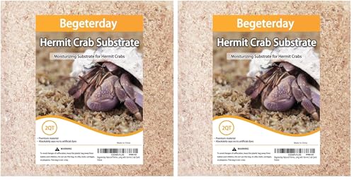 Natural Premium Sphagnum Moss Fiber Substrate for Hermit Crab, Ideal Accessories for Hermit Crab Tanks, Great for Mixing with Hermit Crab Sand (Pack of 2) - size: 2QT (Pack of 2)