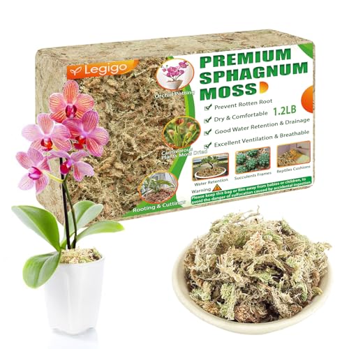 1.2LB Sphagnum Moss for Plants- 20QT Natural Long Fibers Orchid Moss | Moisture Retention & Drainage Balance, Plant Moss for Orchids, Succulents, Carnivorous, Ferns, Reptile Bedding & Terrariums - size: 20 QT(1.2 lb)
