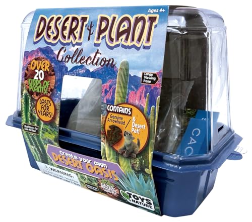 Toys By Nature Miniature Worlds Desert Oasis Succulent Terrarium Starter Kit - Complete Supplies for Fast Growth Rate! Fun & Easy Setup for Indoor Miniature Garden (Desert Plant Collection) - style: Desert Plant Collection
