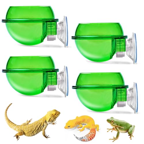 PINVNBY Reptile Bowl with Suction Cup,Chameleon Feeding Bowl,Gecko Food and Water Feeding Dish Pet Feeder Supplies Accessories for Lizards,Snakes,Bearded and Dragons(4 Pcs) - size: 【4 PCS】