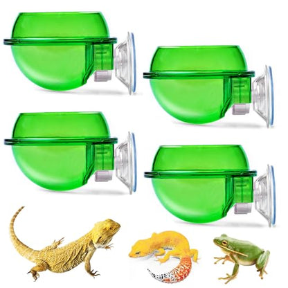 PINVNBY Reptile Bowl with Suction Cup,Chameleon Feeding Bowl,Gecko Food and Water Feeding Dish Pet Feeder Supplies Accessories for Lizards,Snakes,Bearded and Dragons(4 Pcs) - size: 【4 PCS】