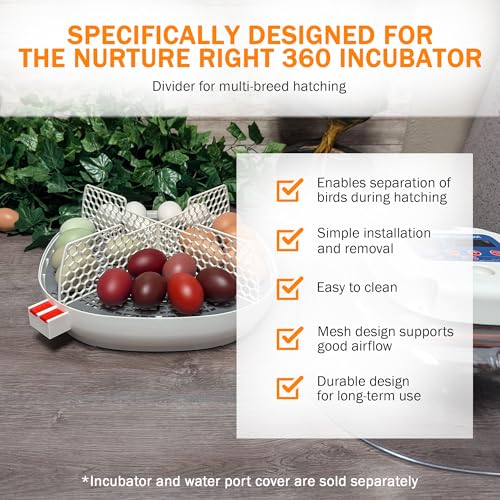 Hatch Divider for Nurture Right 360 Egg Incubator, Easy Install Egg Divider
