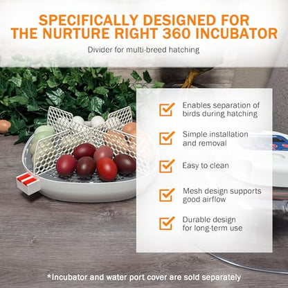 Hatch Divider for Nurture Right 360 Egg Incubator, Easy Install Egg Divider