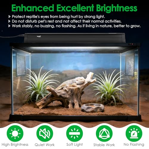 UVB Light for Reptiles Bearded Dragon, T5 UVB Reptile Light Fixture HO UVB Bulb Lighting Combo Kit 10.0 24W UVA UVB Reptile Light Bulb Terrarium Lamp Tube Bar for Snake Gecko Turtle Lizard, 22 Inch - size: T5-22Inch