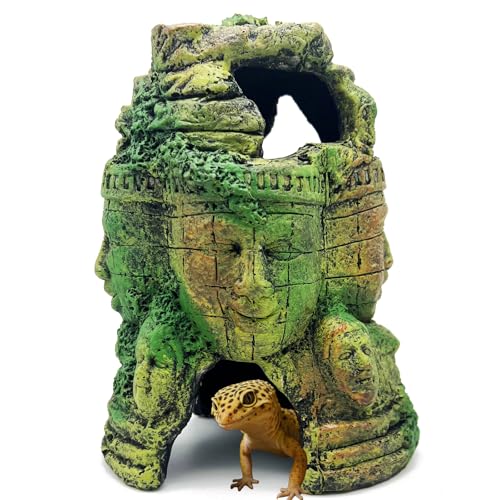 Bearded Dragon Reptile Hide Caves Khmer Buddha Ruins Décor Lizard Leopard Gecko Hideout Terrarium Tank Snake Amphibian Personalized Cambodia Decoration - style: KHMER BUDDHA RUIN