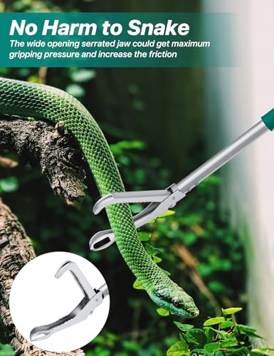 69" Snake Grabber Tool – Heavy Duty Locking Reptile Tongs for Rattlesnakes, Long Reach Folding Snake Catcher for Outdoor, Garden, and Emergency Use