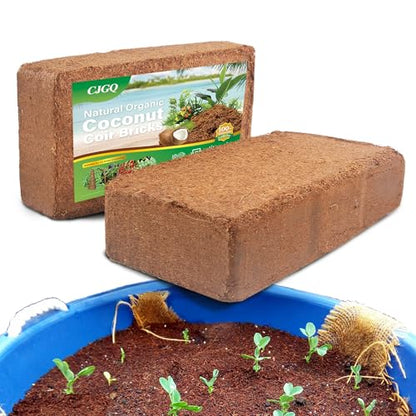 Coco Coir Brick for Organic Coconut Soil - 2 Pack With Low EC & PH Balance - High Expansion Fiber for Herbs & Flowers - Renewable Planting Medium - size: 2 Pack