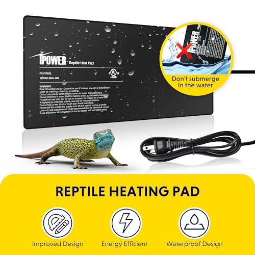 iPower 2-Pack 8 by 18-Inch Reptile Heating Pad Terrarium Heater Under Tank Heat Mat for Small Animals - color: Black/2 Pack Heat Pad, size: 8" x 18"
